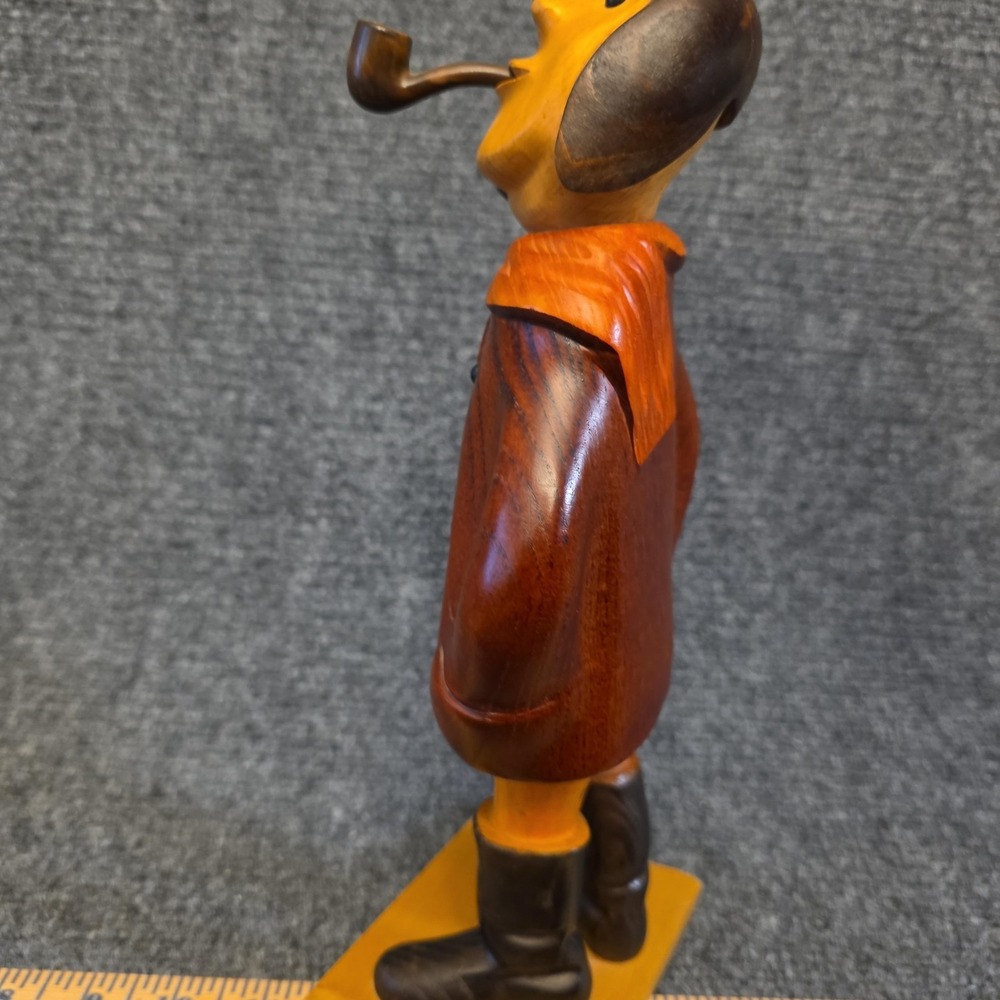 Vintage Italian Wood Carving Man‎ With Pipe Small Figurine Folk Art Decor - Picture 5 of 10